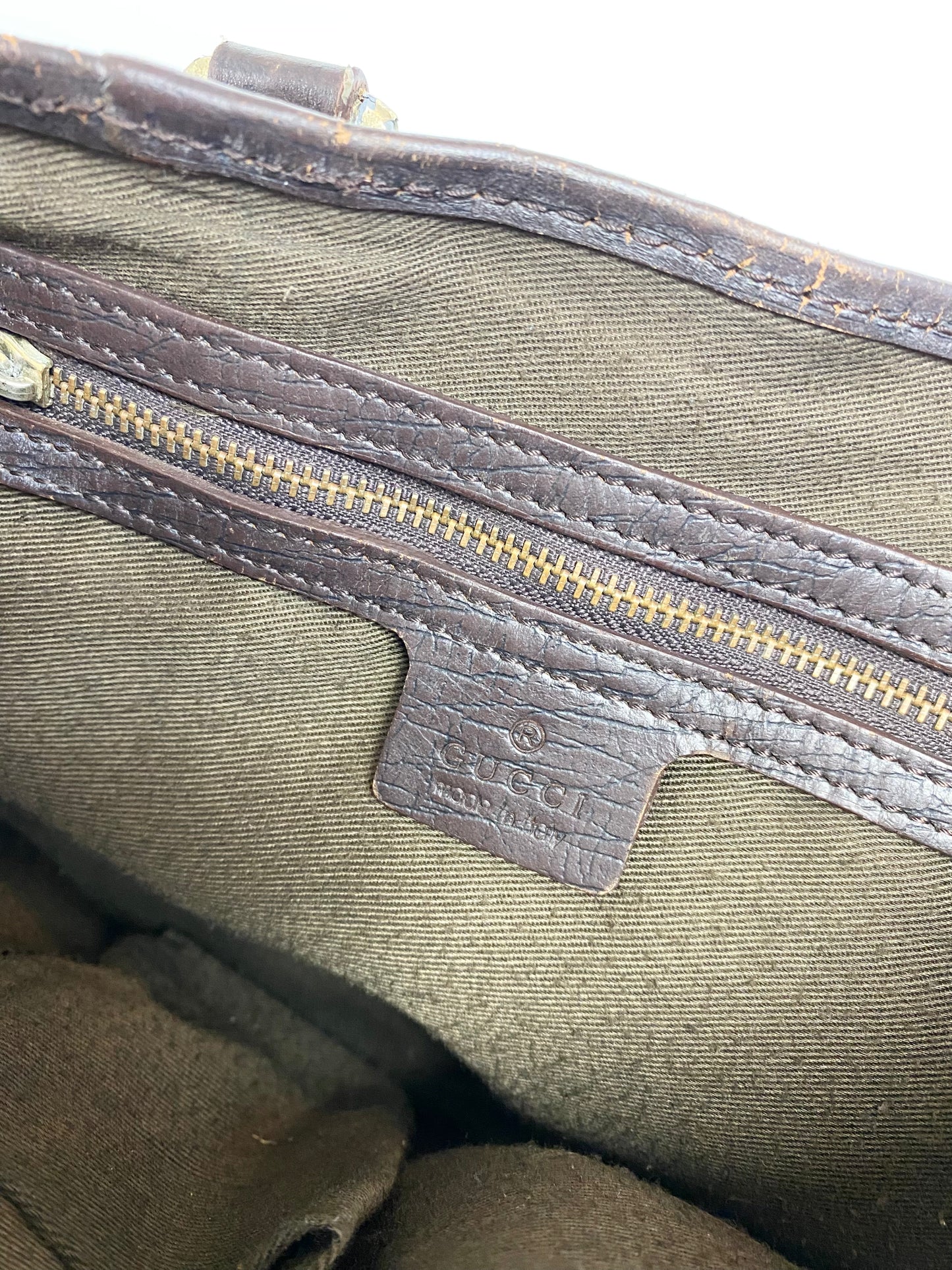 Gucci Sherry Line Brown Canvas Tote Bag