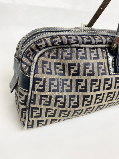 Fendi Zucchino Canvas Baguette Bag