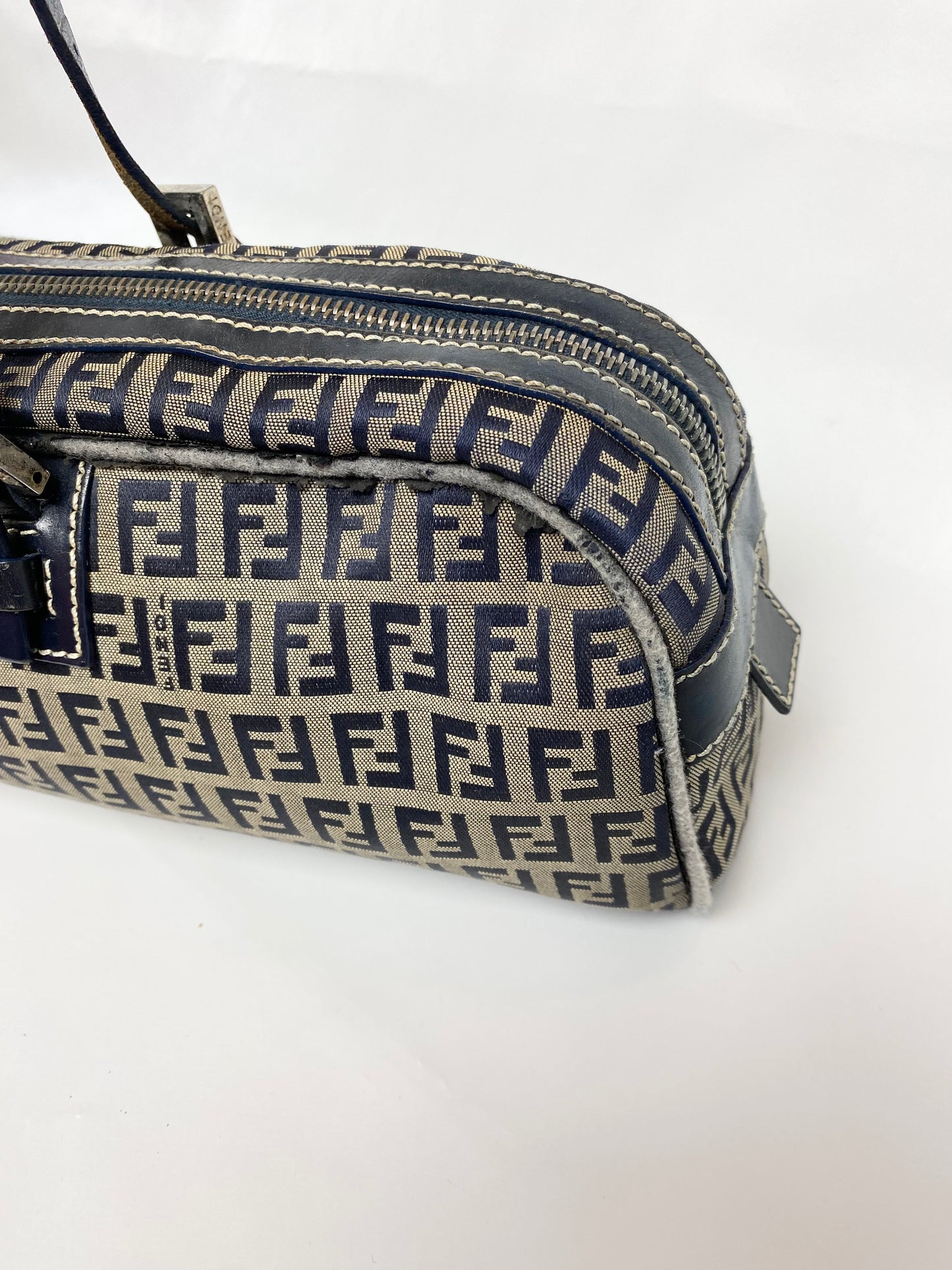 Fendi Zucchino Canvas Baguette Bag