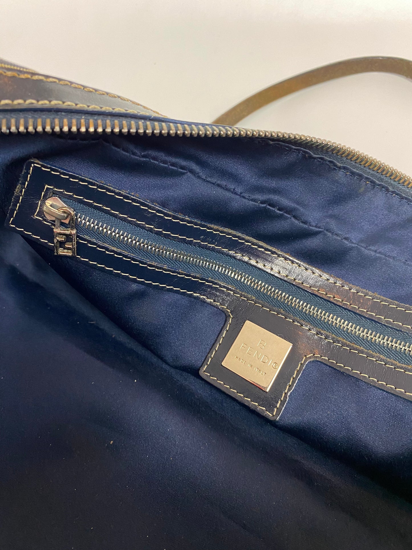 Fendi Zucchino Canvas Baguette Bag