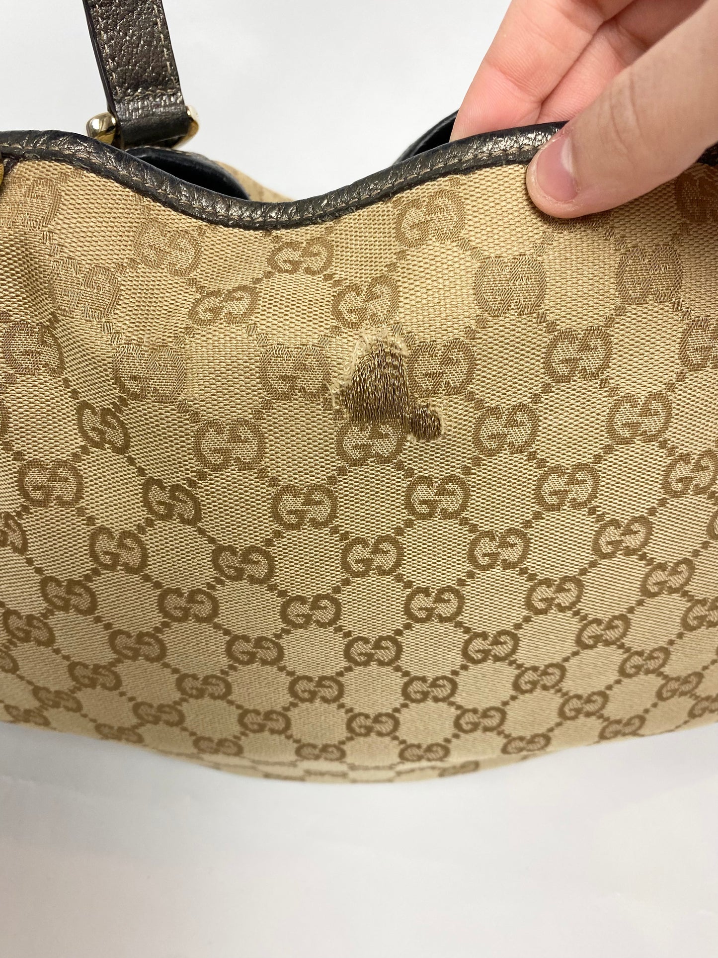 Gucci GG Canvas Brown Abbey Tote Bag